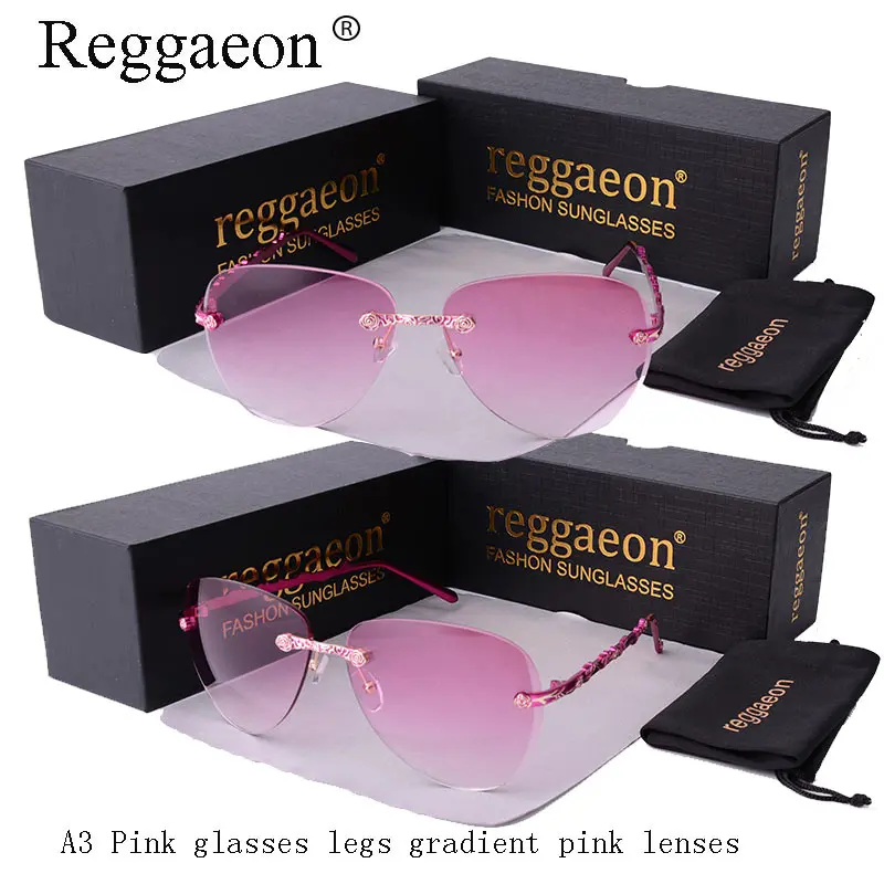 Женские солнцезащитные очки в металлической оправе Reggaeon большие круглые с