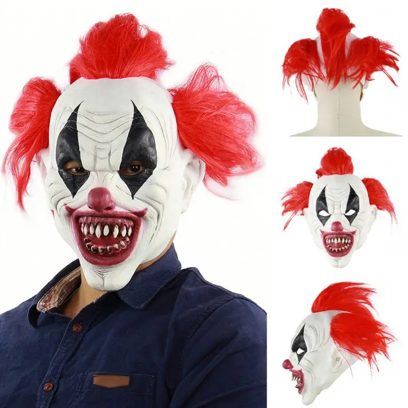 Латексная 3D маска на Хэллоуин ужасная клоуна страшная колдун для дома с