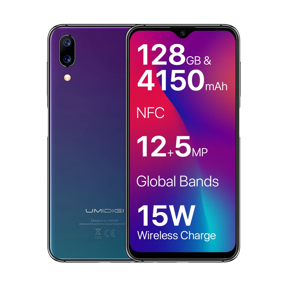 UMIDIGI One Max мобильный телефон 4 ГБ 128 ГБ 6,3 дюйма Helio P23 Восьмиядерный Android 8,1 16 Мп+ 12 МП 4150 мАч NFC Face ID 4G смартфон