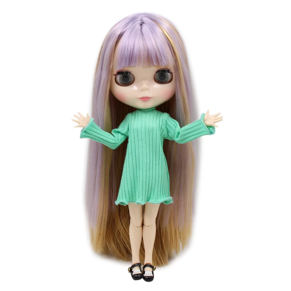 Кукла ICY DBS Blyth BL1049/0538 фиолетовые и коричневые волосы белая кожа сустав тело 1/6 30