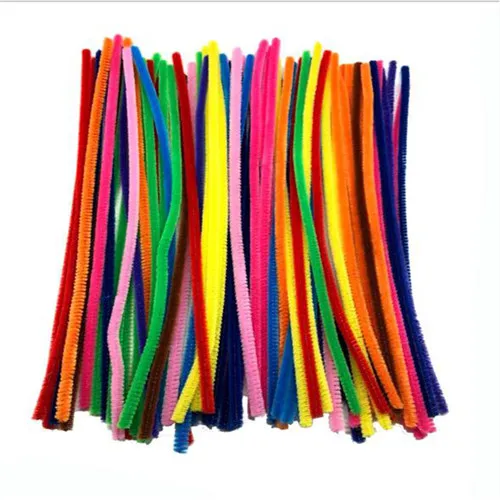 mix color Ramdon 100 шт. 30 см синель стержня для чистки трубок плюшевая обучающая игрушка красочные бархатная полоска игрушка очиститель ручная работа, сделай сам, ремесло расходные материалы - Цвет: mix color Ramdon