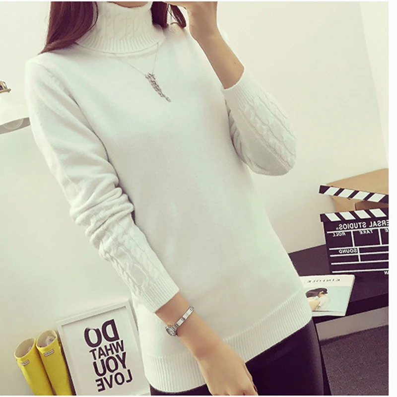 Autumn Winter New Women High Collar Pullover Sweater Loose Korean Twist Wild Thicken Female Knitted LQ101 | Женская одежда