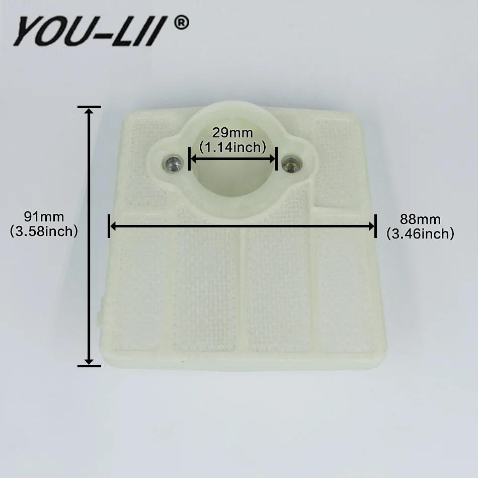 

YOULII 2Pcs Air Filters For Husqvarna 61 66 181 266 281 288 Carburetor Chainsaw Motorcycle Parts Replace # 501 80 71-05