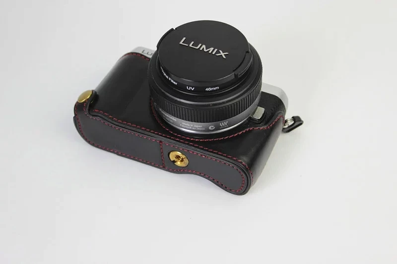 GF7/GF8/GF9/GF10 PU Leather Half Case for Panasonic GF8/GF7 Digital Camera Brown/Black/Coffee/Rose red | Электроника