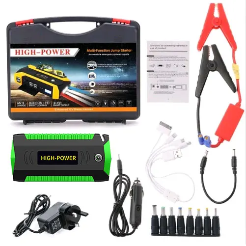 12V Portable Multifunction Jump Starter 4USB 600A Car Battery Booster Charger Booster Power Bank Starting Device - Цвет: UK plug