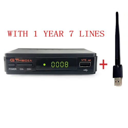 V7S HD with WIFI Горячая DVB-S2 Freesat V7 с USB wifi FTA ТВ ресивер gtmedia v7s hd мощность по freesat поддержка Европа 7 cline CCCAM сетевой обмен - Цвет: V7S HD with WIFI