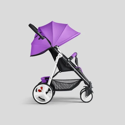 purple and white Легкая складная детская коляска 2 в 1 может лежать на самолете Система путешествий Parabebe детская коляска для новорожденных - Цвет: purple and white