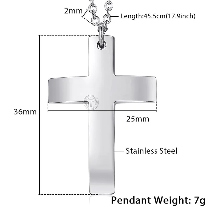 Trendsmax классическое колье с подвеской в виде Креста для мужчин и женщин цепочка из