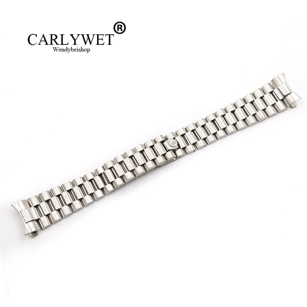 

CARLYWET 20mm Wholesale Silver Hollow Curved End Screw Links 316L Stainless Steel Replacem Band Strap Old Style Jubilee Bracelet