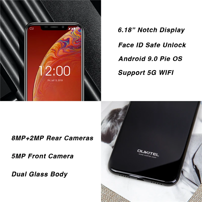Мобильный телефон OUKITEL C13 Pro 5G/2 4G wifi 6 18 дюймов 19:9 2 ГБ 16 Android 9 0 MT6739 четырехъядерный LTE