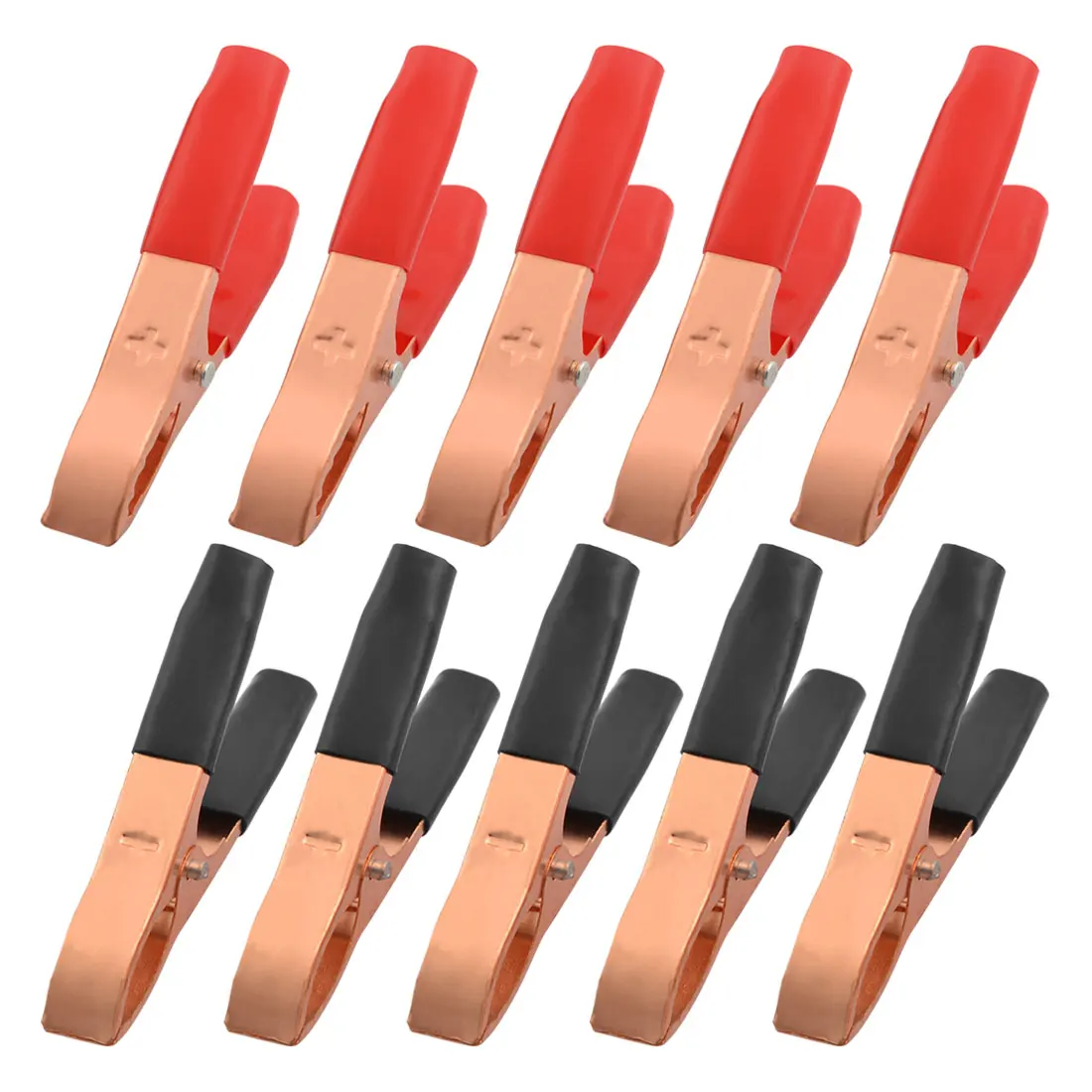 

UXCELL 12 Pcs 30A Plastic Boots Coated Copper Tone Alligator Clips 75Mm