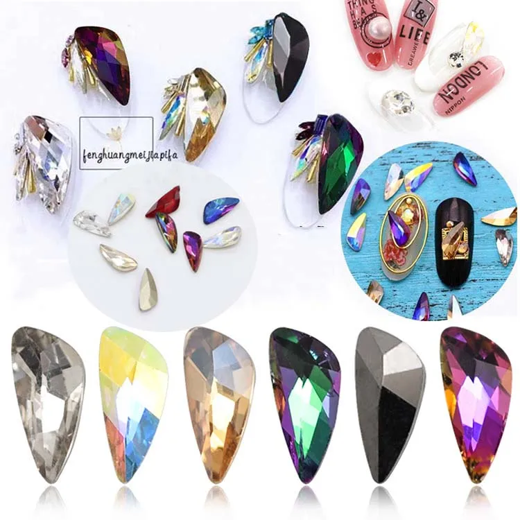 

Nail Art Crystals 5*11mm Angle Wing Fancy Rhinestones For Manicures 20pcs/lot Charms Nail Decoration DIY Manicure Stick on Nails