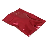 100pcs lot 6x8cm red mylar foil bags reusable package zipper bags coffee beans dry fruits tea storage bags for christmas party