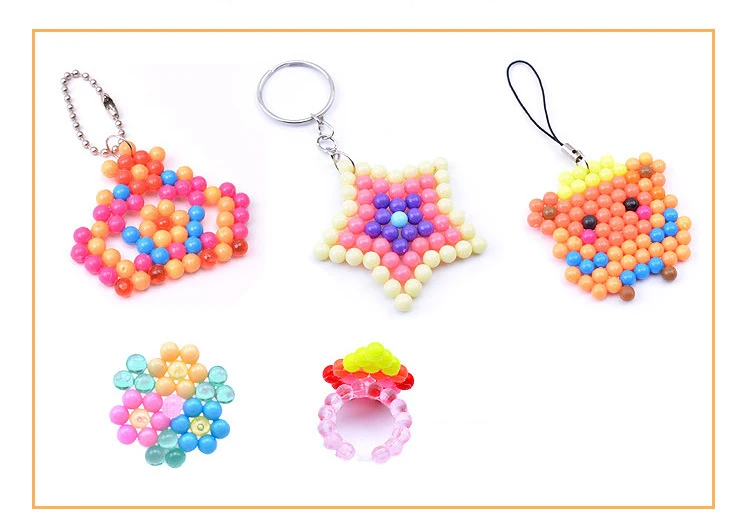 Colorful Water stick beads DIY Magic Beads Ball Aqua Pegboard Pixels Jigsaw 3D Puzzle Educational toy For Children Gift with Box | Игрушки и