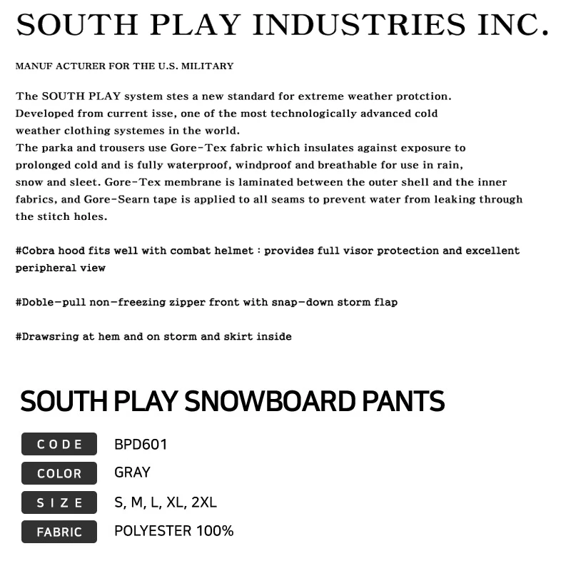 Новейшее издание &quotSouthplay&quot Зимний сезон водонепроницаемые лыжные сноуборды 10000