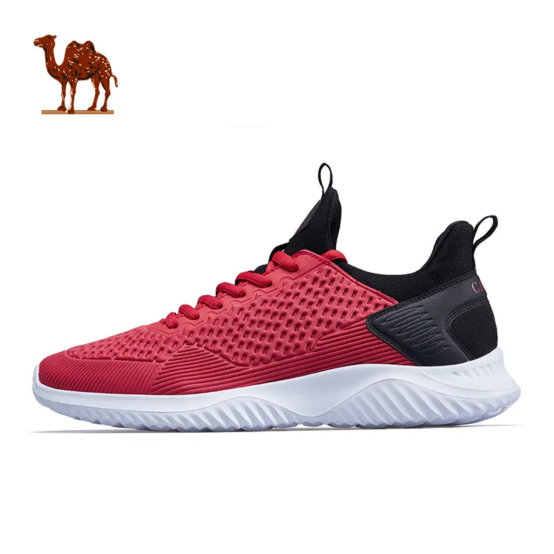 CAMEL Running Shoes Men Women Sneaker Gym Lightweight Stability Anti-slip Shock-Absorben Sport Breathable Hard-Wearing Outdoor - Цвет: Red Male