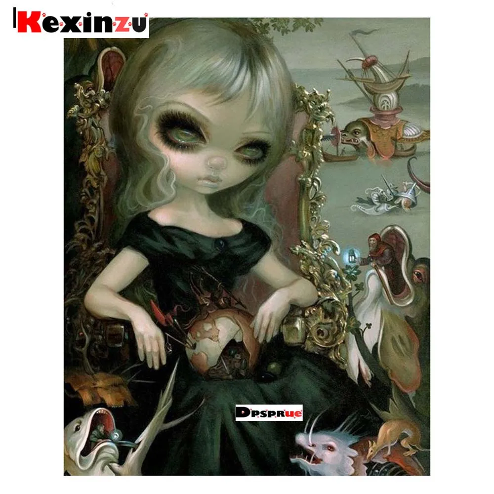 9 Kexinzu полный квадратный/круглый 5D DIY 3d-бриллиантовая вышивка мультфильм девушка большие глаза алмазная живопись вышивка крестиком Мозаика Декор подарок - Color: 9