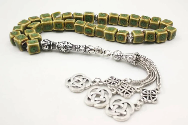 Керамика Tasbih зеленый 33 бусины два стиля тесбиг металлические кисточки модные браслеты специальный подарок четки для мусульманских