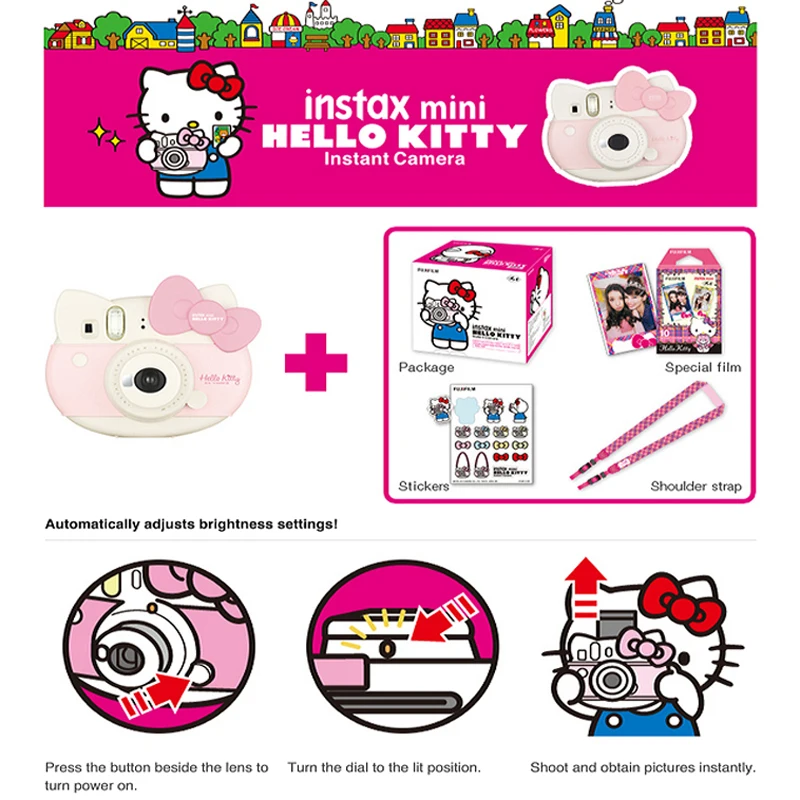 Fujifilm Instax Mini hello kitty Edition мгновенная фотокамера|film camera lenses|film manualcamera bit |