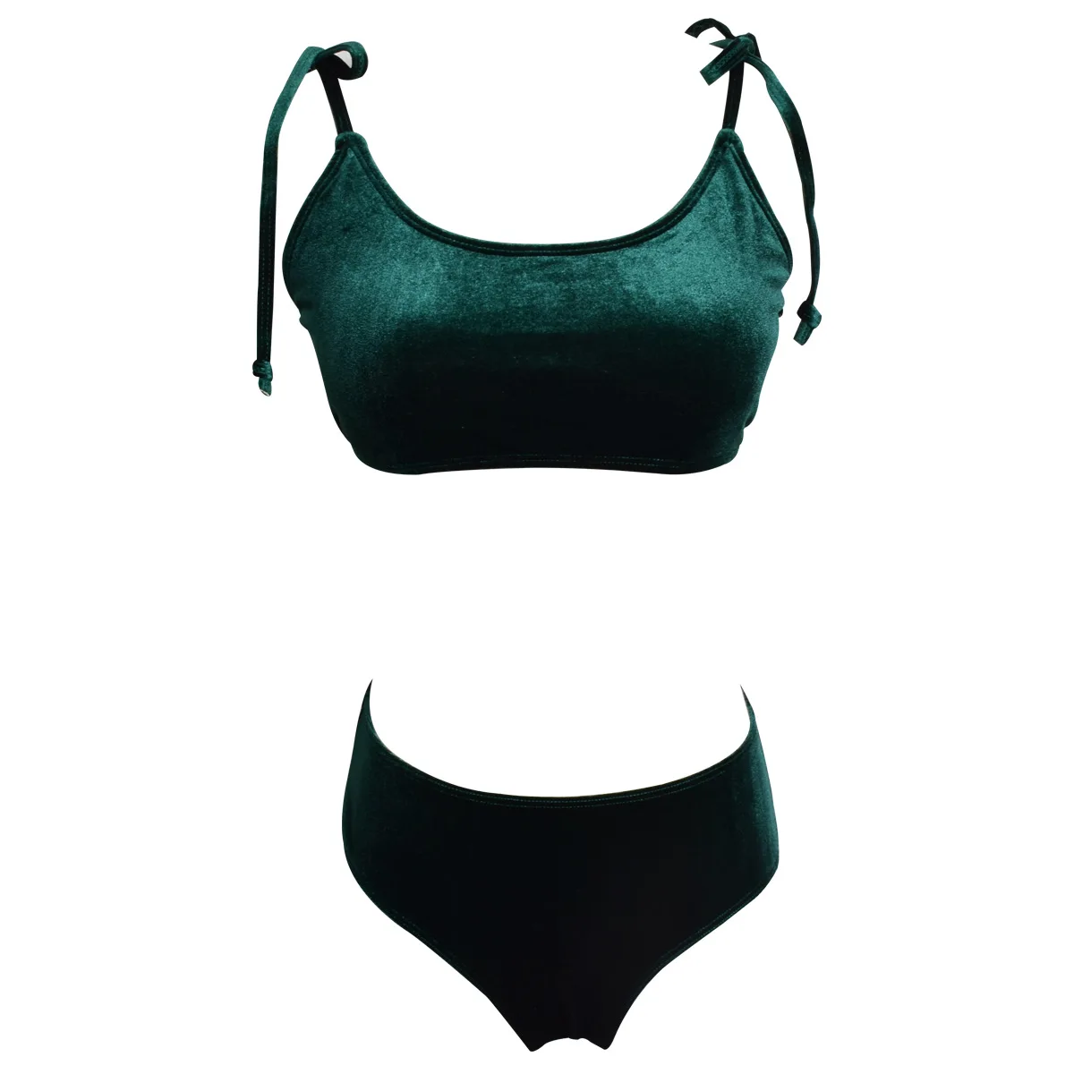 Золотой Синий Розовый Бархат Бикини Набор для Женщин Большая Чашка Купальники