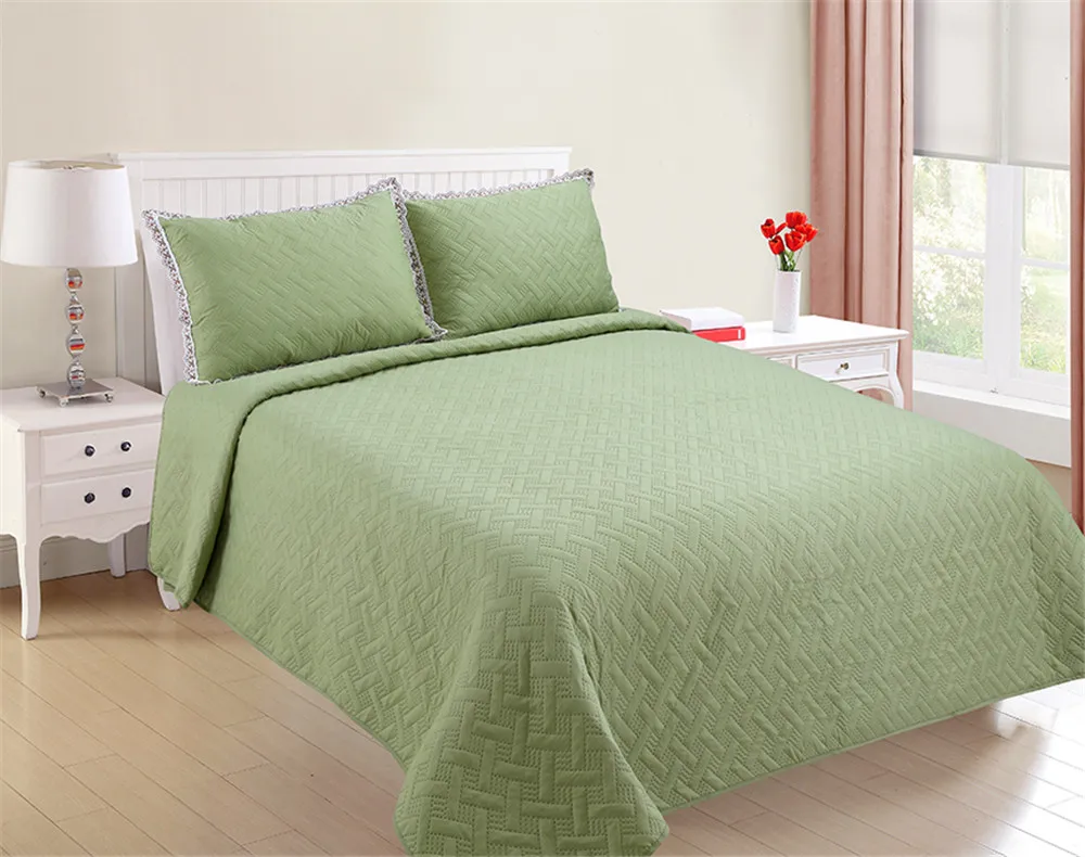 Модное хлопковое постельное белье покрывало на кровать одноцветная с