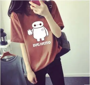 ECTTCT Большой Герой 6 футболка робот Baymax подарок для мужчин и женщин мультфильм
