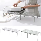 Выдвижная полка, Штабелируемый раздвижной стеллаж, органайзер, полки для кухни железная стойка для хранения для шкафов, столовых приборов для дома