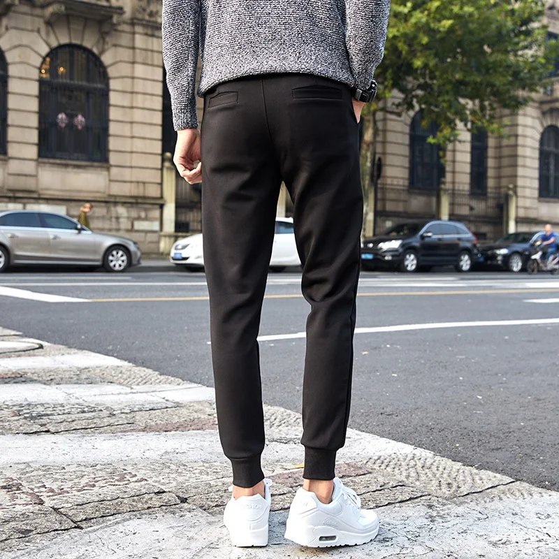 

Hot New Arrival High Fashion Men Casual Skinny Track Pants Black Tracksuit Trousers Solid Top Selling Hip Hop Sweatpant Trouser