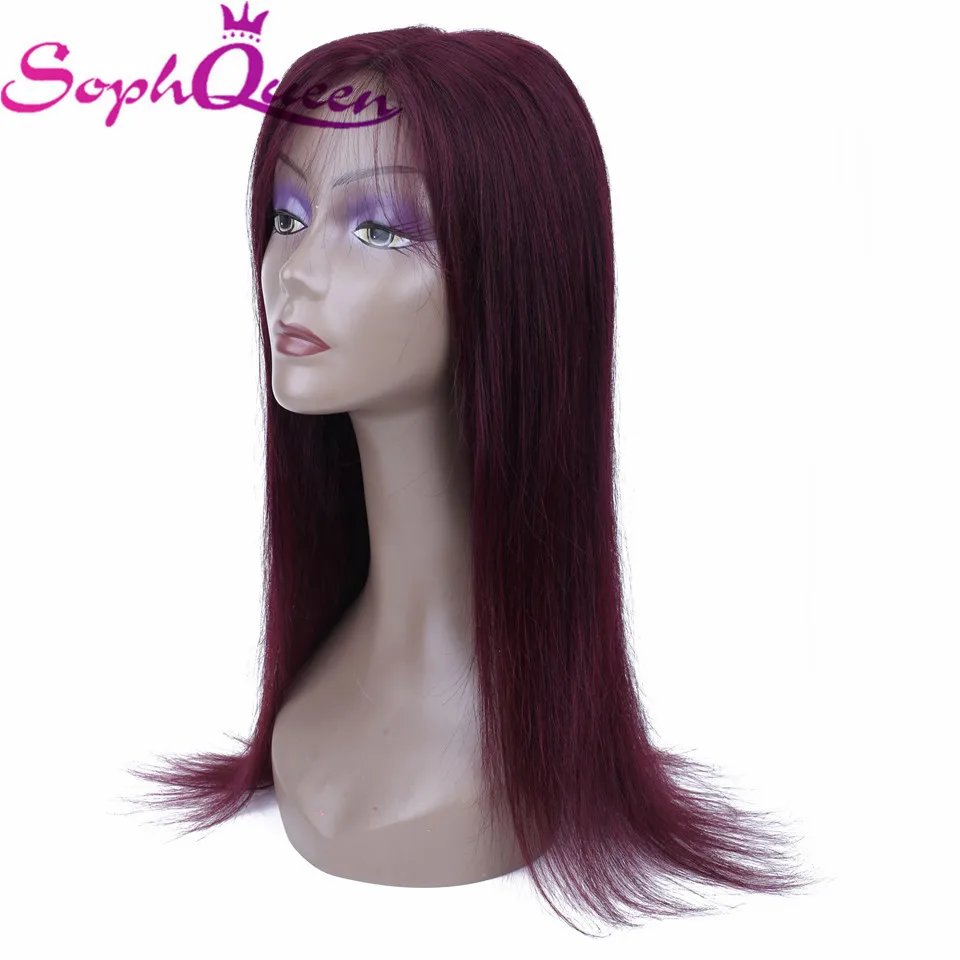 Soph queen 4*4 парик на шнурке 99J бразильские Реми прямые парики на шнурке человеческие волосы парики для черных женщин Омбре человеческие волосы парики