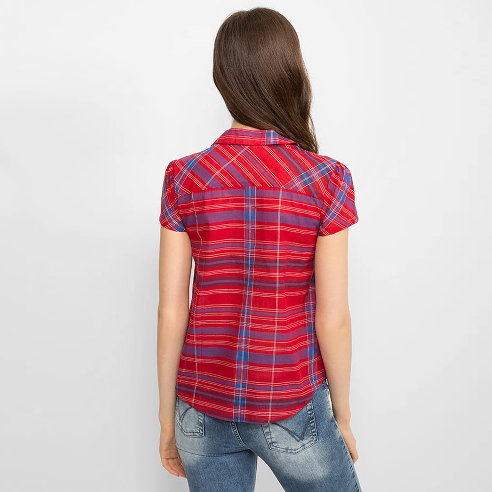 Рубашка из хлопка с коротким рукавом для девушки Gloria Jeans GSR001936 |