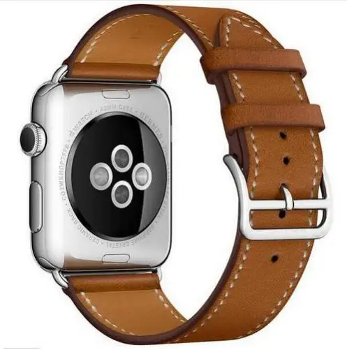 Новые модные кожаный ремешок 42 мм 38 40 44 для apple watch группа 3/2/1 Спортивные Бизнес iWatch