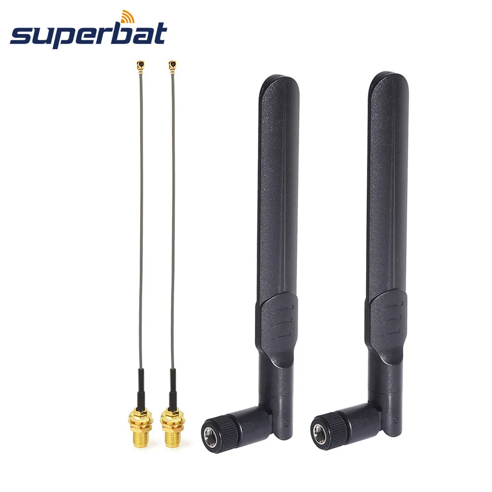 Только Wi Fi 2 4 ГГц 5 6dBi RP SMA антенна 15 см IPX IPEX U.FL объектив Cable 2pcs|Антенны для связи| |