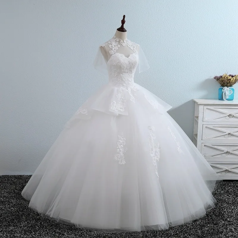 Высокое качество хит продаж простое белое великолепное свадебное платье в пол