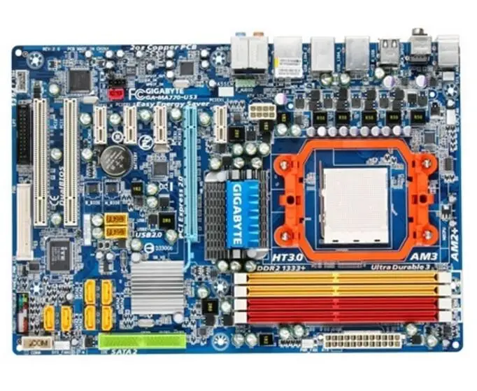 Материнская плата для Gigabyte оригинальная б/у настольная AM3 AM2 DDR2 SATA2 USB2.0 с сокетом 770