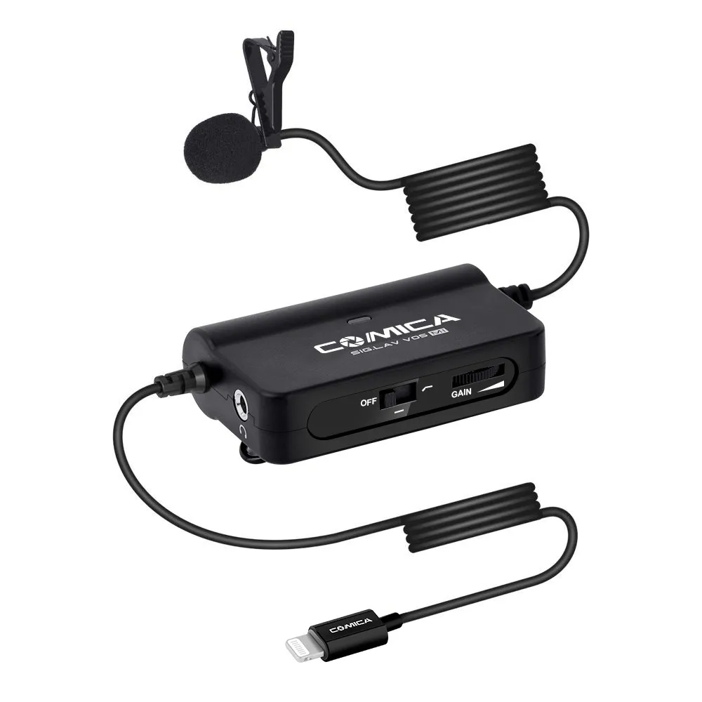 

COMICA CVM-SIG.LAV V05 MI Multi-functional Single Lavalier Microphone for iPhone XS max X 8 7 Plus iPad with Lightning Interface