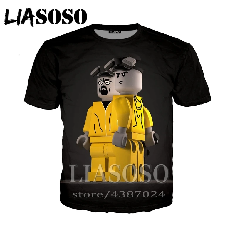 LIASOSO аниме 3d принт футболка для мужчин и женщин модная Breaking Bad hombre Harajuku 2018 Забавные