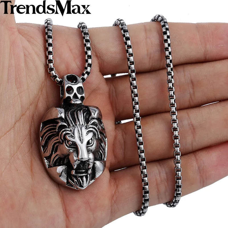 Цепочка с подвеской в виде льва нержавеющая сталь 316L|pendant necklace|lion pendantnecklace men |