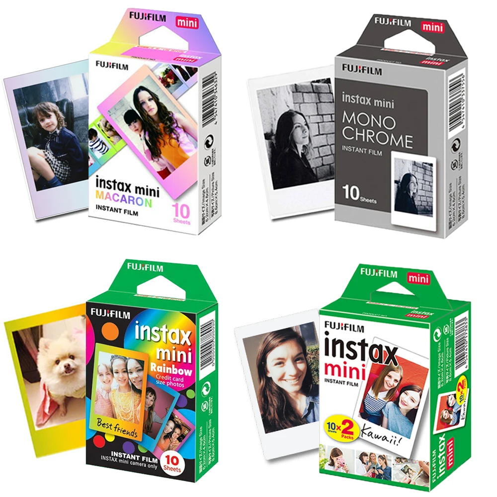 Фотобумага Fujifilm Instax Mini 9 10/20/30 листов белая монохромная Радужная Макарон Для