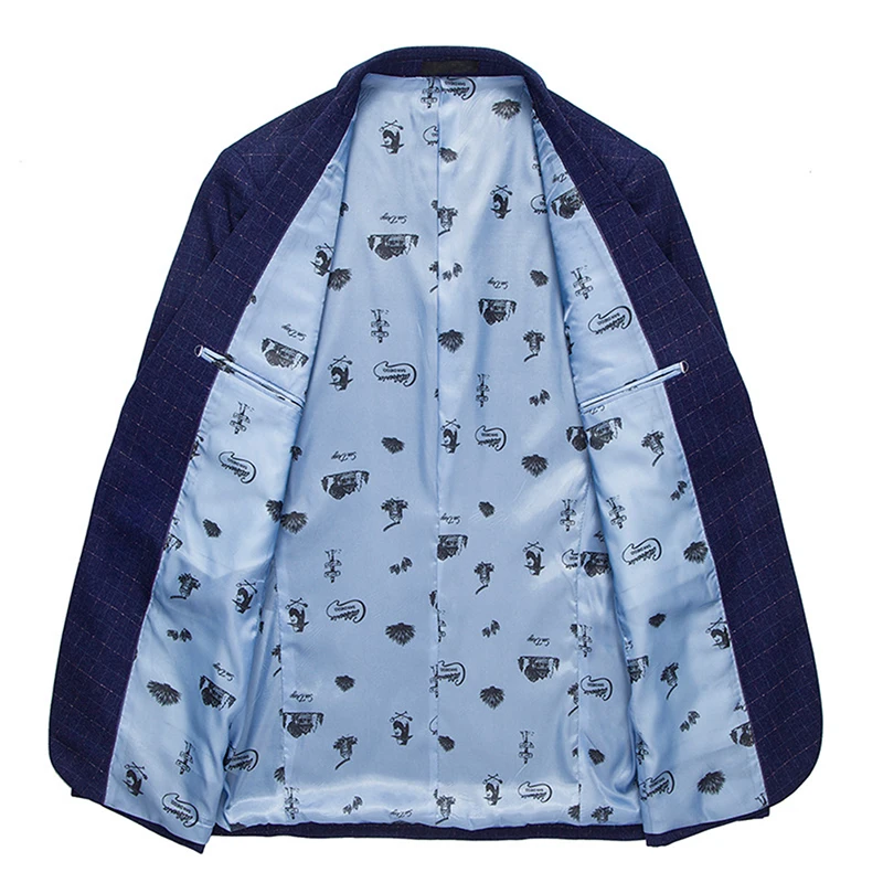 YUNCLOS новый мужской костюм Блейзер модный приталенный на пуговицах в клетку