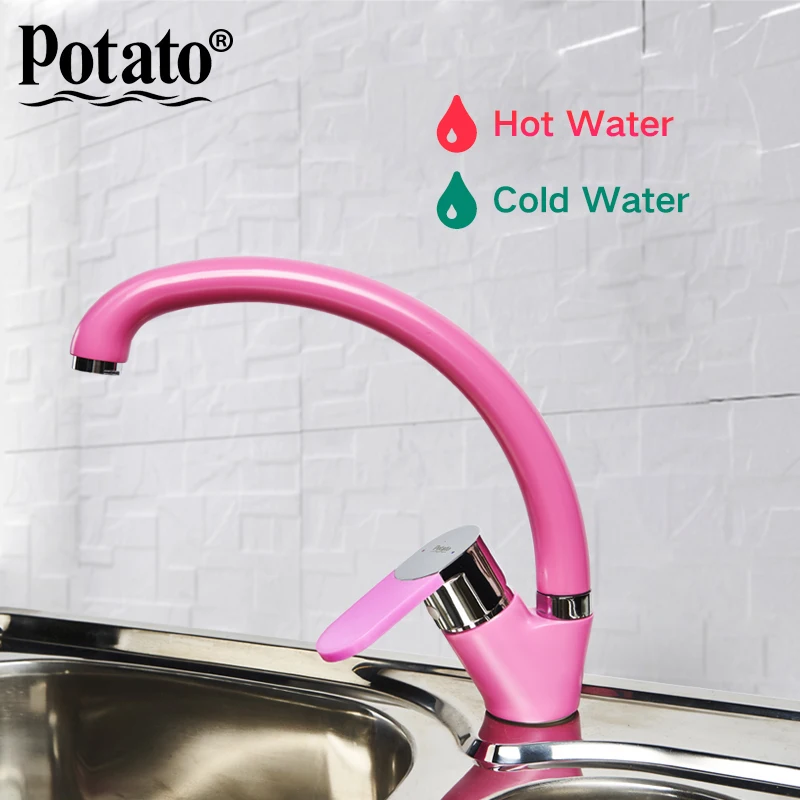 Potato 4 colors Single Handle Swivel Spout Kitchen Water Sink Mixer Tap Faucets bathroom Hot And Cold sink p59223-13 | Обустройство
