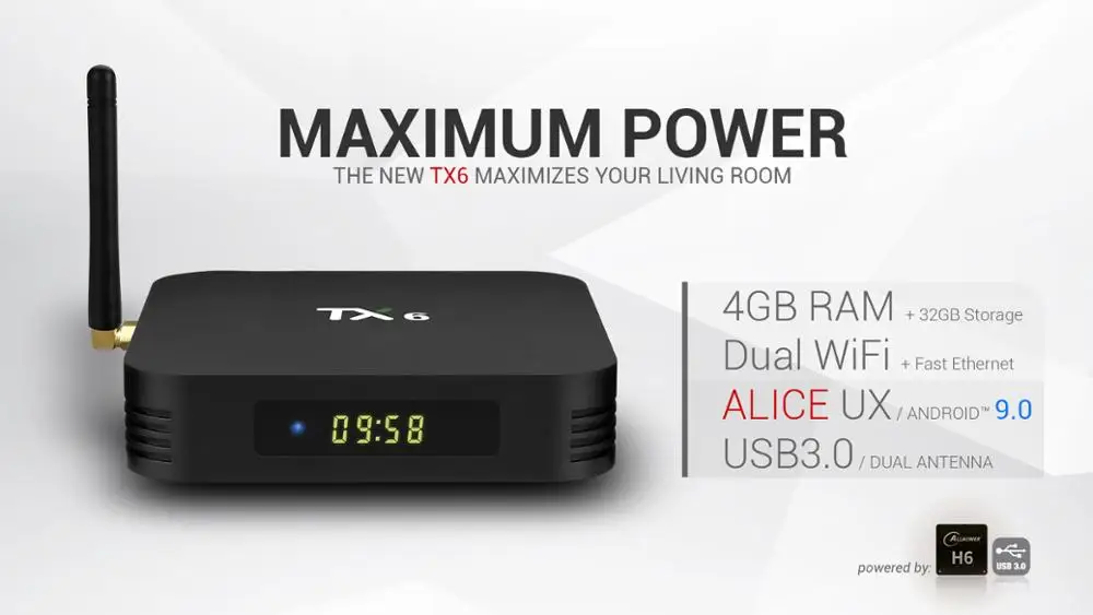 Tanix TX6 Smart TV Box Android 9 0 4K 4 ГБ/32 ГБ BT Wifi Youtube H.265 телеприставка медиаплеер|ТВ-приставки и