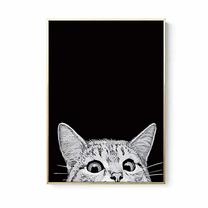SD LINLEEHON Kawaii мультфильм животные кошка Искусство Холст постеры печать картина