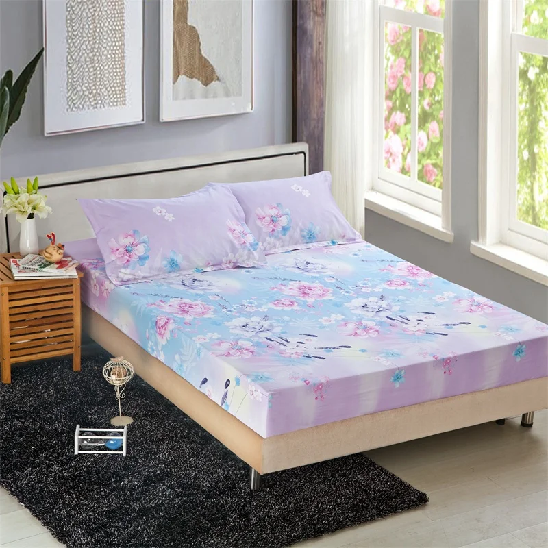 100% Cotton Solid Fitted Sheet With Elastic Band Bed Sheets Adult Mattress Cover Size | Дом и сад
