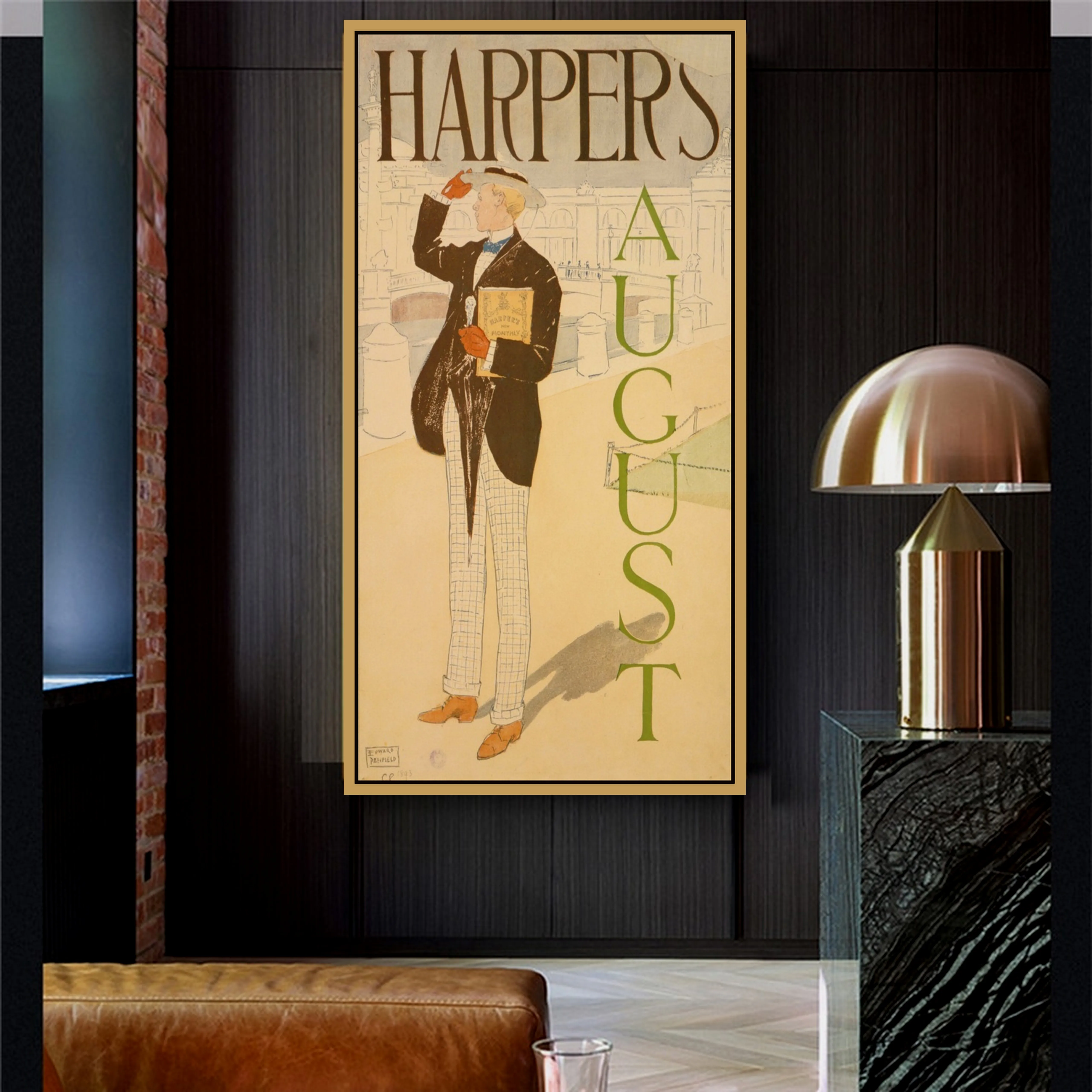 Harpers August II реклама ретро ВИНТАЖНЫЙ ПЛАКАТ настенные фото фотографии