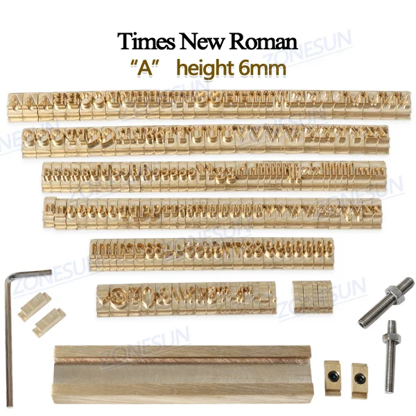 Time New Roman ZONESUN, 184 шт., набор букв алфавита с цифрами, 10 см, Т-образные буквы, штамп для машина для горячего тиснения фольгой, логотип на заказ - Цвет: Time New Roman