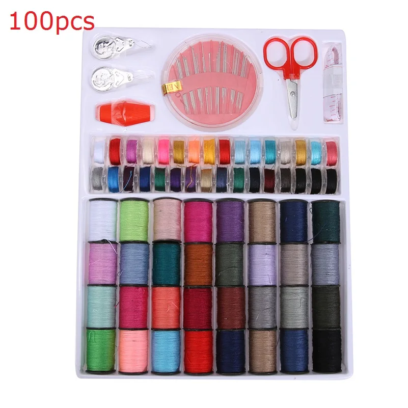 100pcs 60 цветов, 250 ярдов, швейные нитки, швейные принадлежности, инструменты для квилтинга, Полиэстеровая нить для вышивки, нить для швейной машины, ручная строчка - Цвет: 100pcs