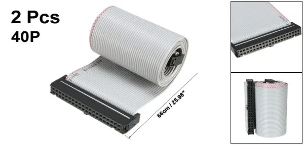 40P 66cm Gray Uxcell 2 шт. IDC 40/50/64 шпильки 48/66/128 см длинный серый/радужный 2,54 мм Шаг плоский гибкий ленточный соединительный кабель Тип разъёма х/б - Цвет: 40P 66cm Gray