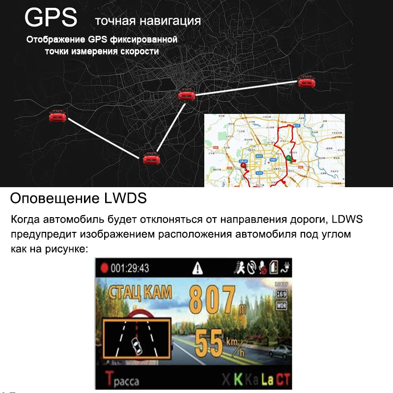 Автомобильный видеорегистратор XPX G575 STR 3 в 1 радар detetor GPS Ambarella A12 SFull HD 1296 P