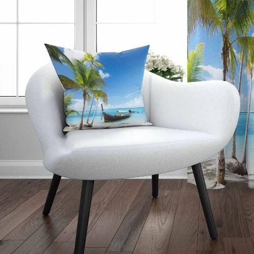 Еще с оригинальным изображением тропического пляжа фон побережья голубого моря