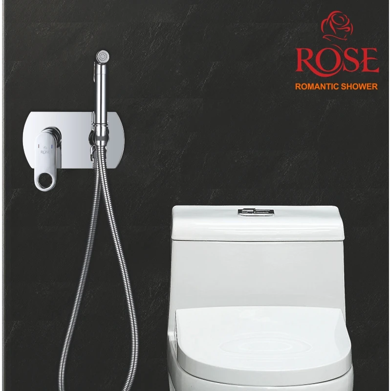ROSE Встроенный гигиенический душ для биде латунный смеситель на стену